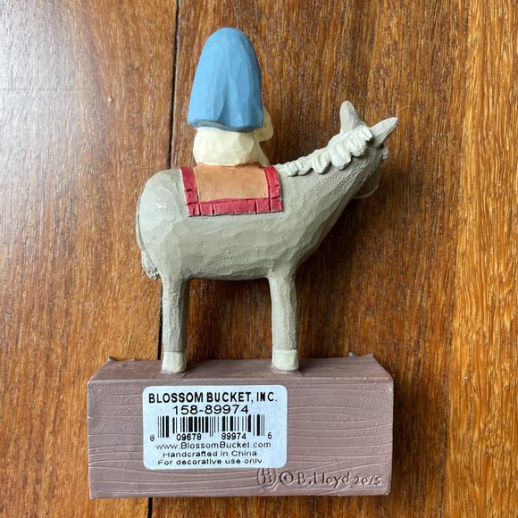 NEW Blossom Bucket Resin Pregnant Mary on Donkey "Believe" - Picture 2 of 4
